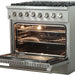 Forno Galiano Gold Professional - 36 in. 5.36 cu. ft. Freestanding Dual Fuel Range with Gas Stove and Electric Oven in Stainless Steel, FFSGS6156 - 36 - Farmhouse Kitchen and Bath