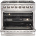 Forno Galiano Gold Professional - 36 in. 5.36 cu. ft. Freestanding Dual Fuel Range with Gas Stove and Electric Oven in Stainless Steel, FFSGS6156 - 36 - Farmhouse Kitchen and Bath