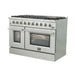 Forno Galiano Professional - 48 in. Range with Gas Stove and Gas Oven, Stainless Steel, FFSGS6244 - 48 - Farmhouse Kitchen and Bath