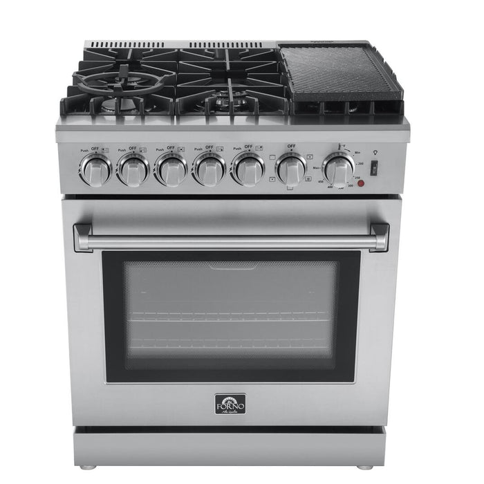 Forno Lazio – 30″ Dual Fuel Range • 5 Sealed Burner • Air Fryer and Griddle • FFSGS6196 - 30 - Farmhouse Kitchen and Bath