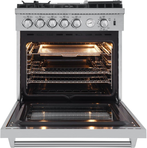 Forno Lazio - 30 in. All Gas Range with 5 Sealed Burner, Air Fryer Basket, and Griddle in Stainless Steel, FFSGS6276 - 30 - Farmhouse Kitchen and Bath
