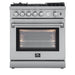 Forno Lazio - 30 in. All Gas Range with 5 Sealed Burner, Air Fryer Basket, and Griddle in Stainless Steel, FFSGS6276 - 30 - Farmhouse Kitchen and Bath