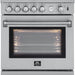 Forno Lazio - 30 in. All Gas Range with 5 Sealed Burner, Air Fryer Basket, and Griddle in Stainless Steel, FFSGS6276 - 30 - Farmhouse Kitchen and Bath