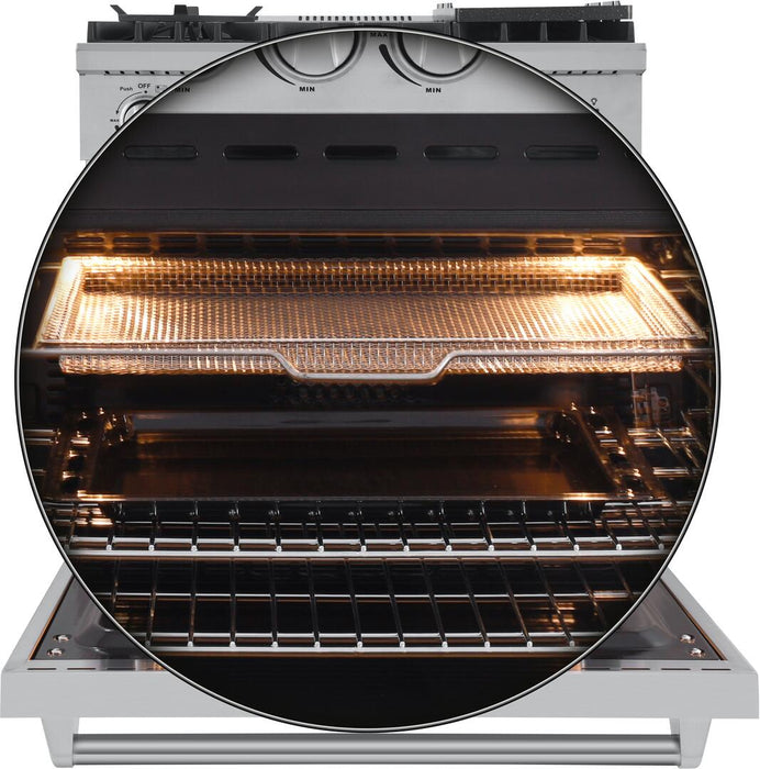 Forno Lazio - 30 in. All Gas Range with 5 Sealed Burner, Air Fryer Basket, and Griddle in Stainless Steel, FFSGS6276 - 30 - Farmhouse Kitchen and Bath