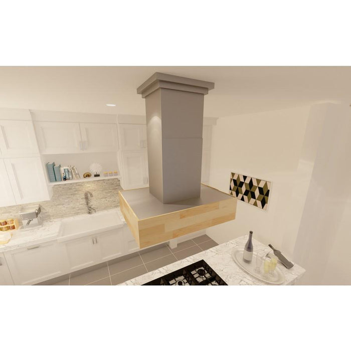 ZLINE 48" Remote Blower Wooden Island Range Hood, 681iM-RD-48 - Farmhouse Kitchen and Bath
