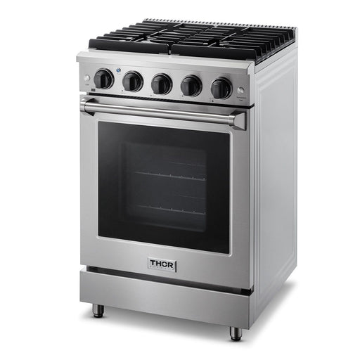 THOR 24" Freestanding Gas Range in Stainless Steel, LRG2401U - Farmhouse Kitchen and Bath