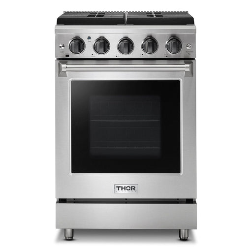 THOR 24" Freestanding Gas Range in Stainless Steel, LRG2401U - Farmhouse Kitchen and Bath