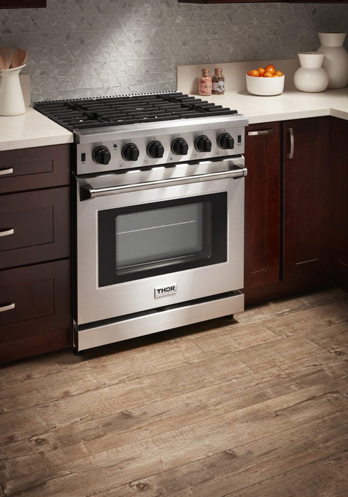 Thor 30" Professional Gas Range in Stainless Steel, LRG3001U - Farmhouse Kitchen and Bath