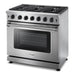 THOR 36" Professional Gas Range in Stainless Steel, LRG3601U - Farmhouse Kitchen and Bath