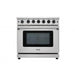 THOR 36" Professional Gas Range in Stainless Steel, LRG3601U - Farmhouse Kitchen and Bath