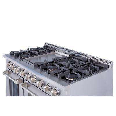 THOR 48″ - 6 Burner Stainless Steel Professional Gas Range, HRG4808U - Farmhouse Kitchen and Bath