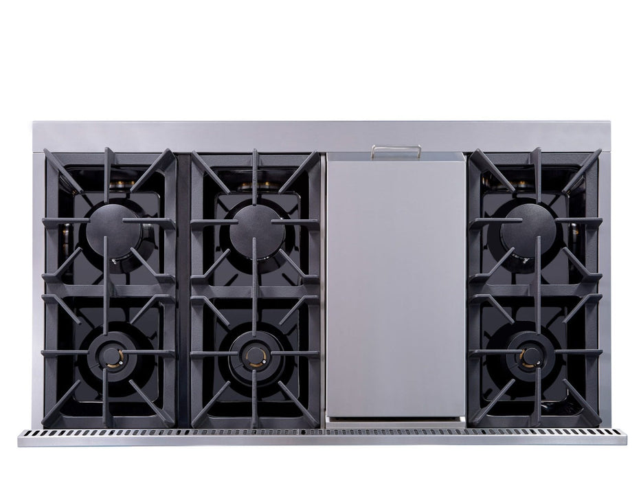 THOR 48" Professional Dual Fuel Range in Stainless Steel, HRD4803U - Farmhouse Kitchen and Bath