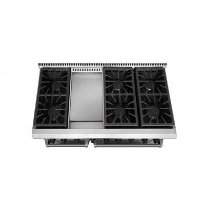 Thor 48" Professional Gas Range in Stainless Steel, LRG4807U - Farmhouse Kitchen and Bath