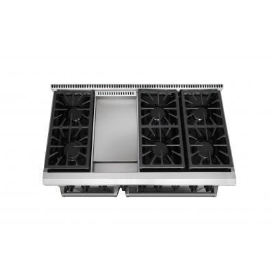 Thor 48" Professional Propane Range in Stainless Steel, LRG4807ULP - Farmhouse Kitchen and Bath