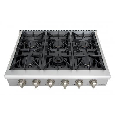 THOR Professional 36" - 6 Burner Rangetop in Stainless Steel, HRT3618U - Farmhouse Kitchen and Bath