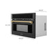 ZLINE Autograph Edition 30” 1.6 cu ft. Built-in Convection Microwave Oven in Black Stainless Steel and Champagne Bronze Accents MWOZ-30-BS-CB - Farmhouse Kitchen and Bath