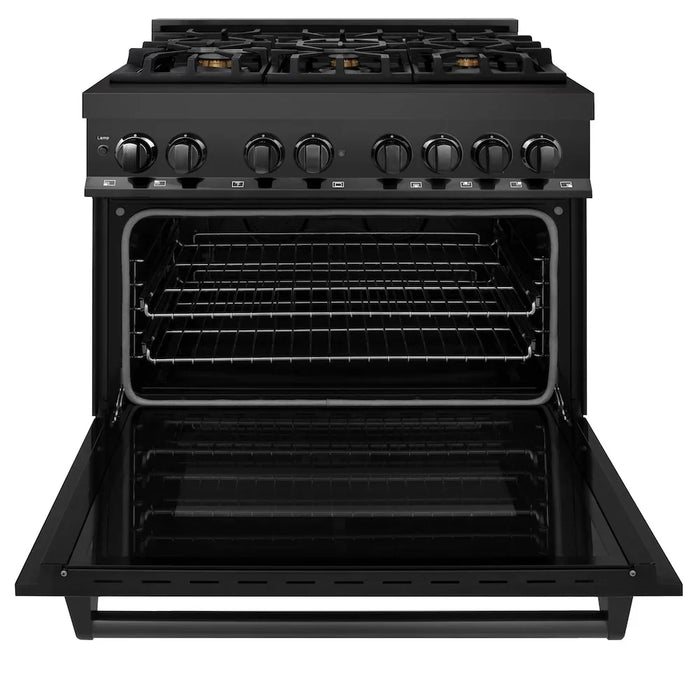 ZLINE 36 " Kitchen Package Range , Range Hood , Microwave  , Dishwasher ,  4KP-RABRH36-MWDW09K