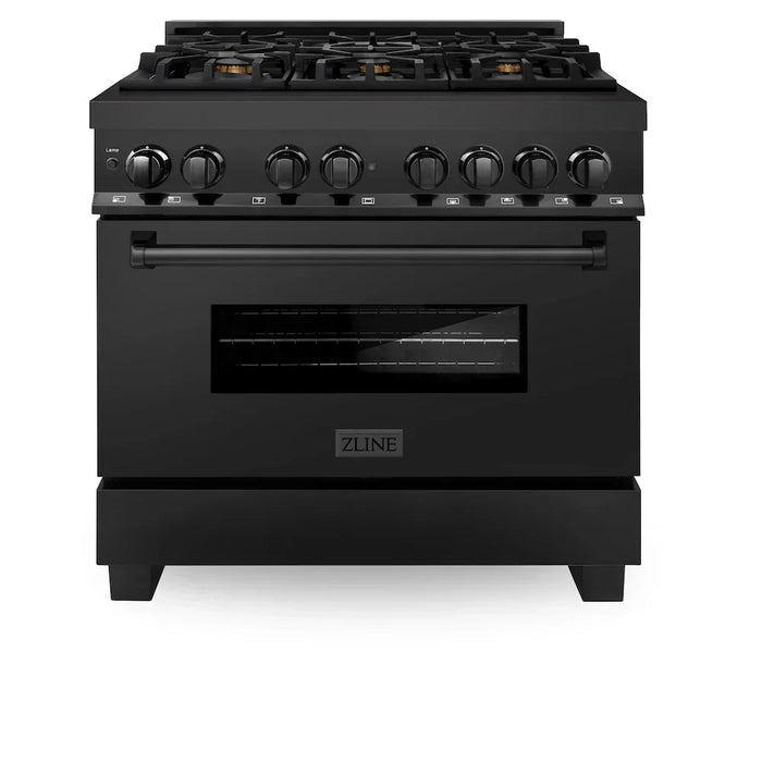 ZLINE 36 " Kitchen Package Range , Range Hood , Microwave  , Dishwasher ,  4KP-RABRH36-MWDW09K