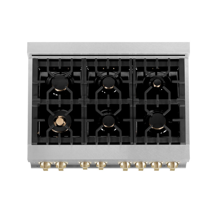 ZLINE 36" Autograph Edition Dual Fuel Range, White Door, RAZ-WM-36 - Farmhouse Kitchen and Bath