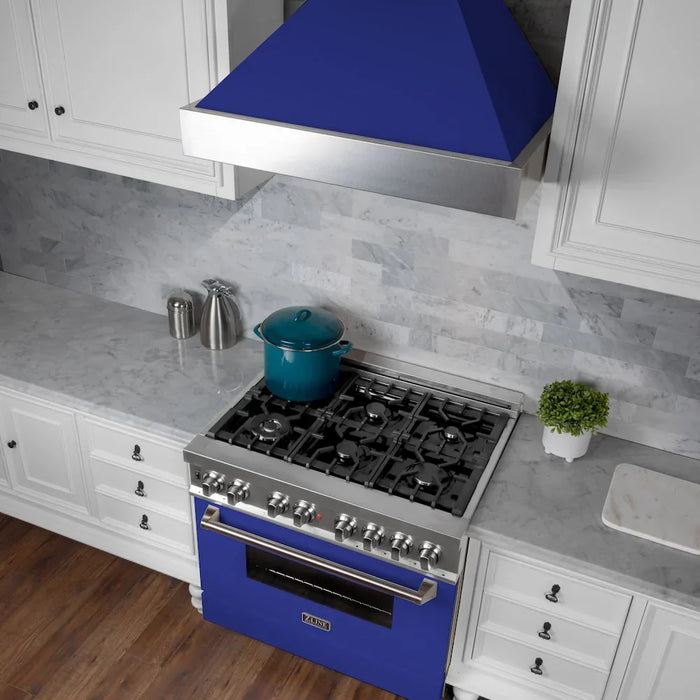 ZLINE 36" Bundle Range RAS-BM-36 & Range Hood 8654BM-36, 2KP-RASBMRH3609K