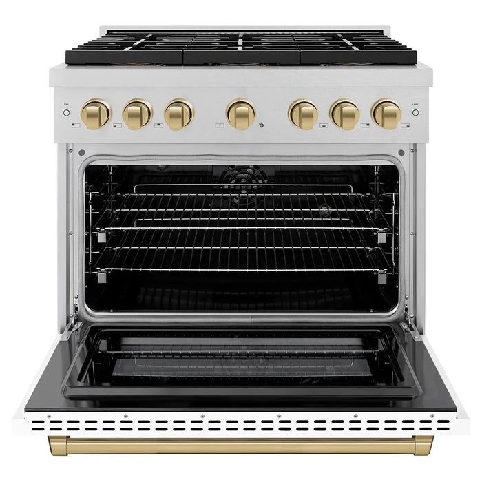 ZLINE 36" Paramount Dual Fuel Range DuoPro™ Cooktop, Electric Convection Oven PSDRSZ-WM-36-CB09K