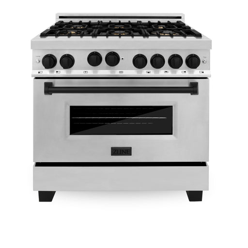 ZLINE 36" Autograph Edition, Gas Range, Gas Oven, RGZ-36-MB - Farmhouse Kitchen and Bath