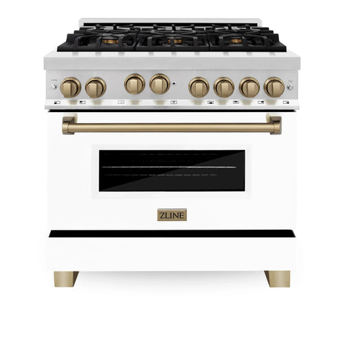 ZLINE 36" Autograph Edition, Range Gas Stove and Gas Oven, RGZ-WM-36-CB - Farmhouse Kitchen and Bath