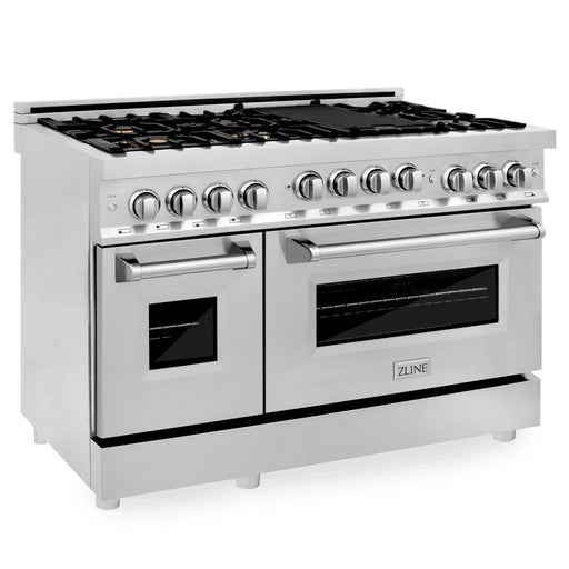 ZLINE 48" Range with Gas Stove and Gas Oven, Stainless Steel, RG-BR-48 - Farmhouse Kitchen and Bath