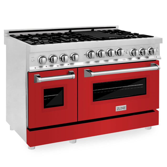 ZLINE 48" Gas On Gas Range In DuraSnow Stainless Steel, RGS-RM-48 - Farmhouse Kitchen and Bath