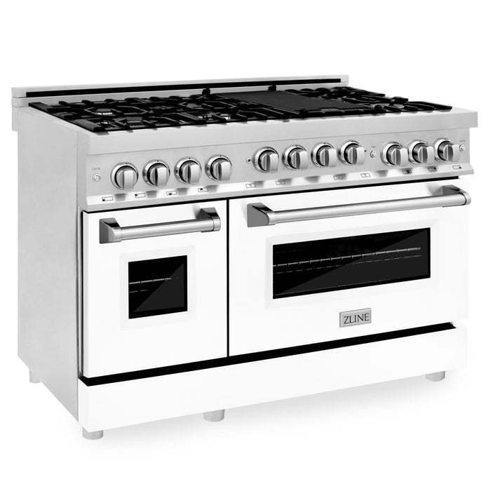 ZLINE 48" Gas On Gas Range In DuraSnow Stainless Steel, RGS-WM-48 - Farmhouse Kitchen and Bath