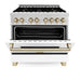 ZLINE 36" Autograph Edition Dual Fuel Range, White Door, RAZ-WM-36 - Farmhouse Kitchen and Bath