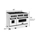 ZLINE 48" Autograph Gas Range, DuraSnow, White Door, RGSZ-WM-48-MB - Farmhouse Kitchen and Bath