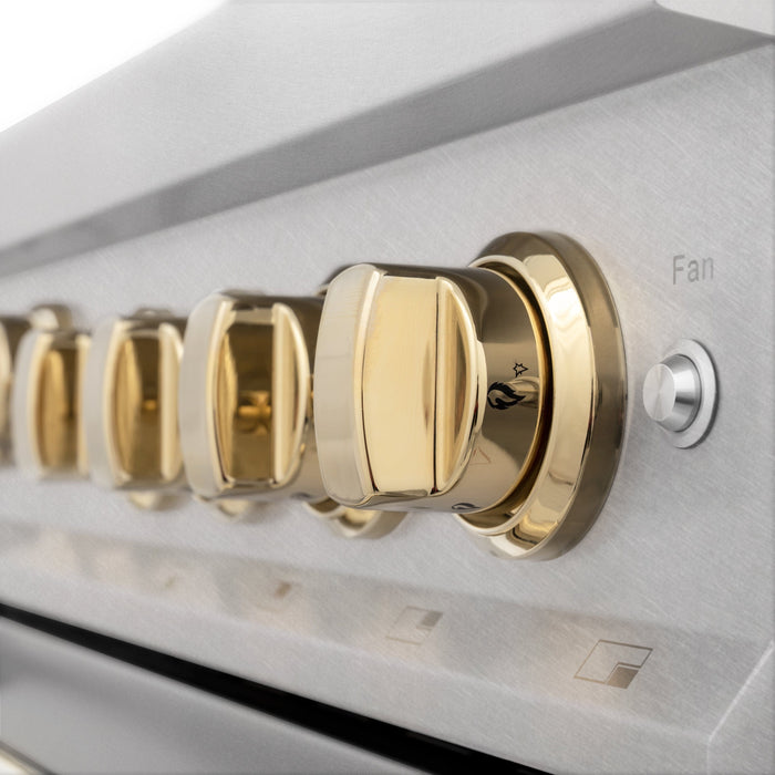 ZLINE 36" Autograph Edition Gas Range, Gold Accents, RGZ-36-G - Farmhouse Kitchen and Bath