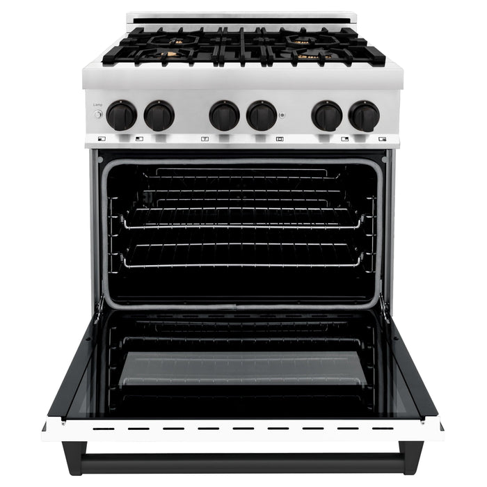 ZLINE 30" Autograph Edition, 4.0 cu. ft. Gas Range, RGZ-WM-30-MB - Farmhouse Kitchen and Bath