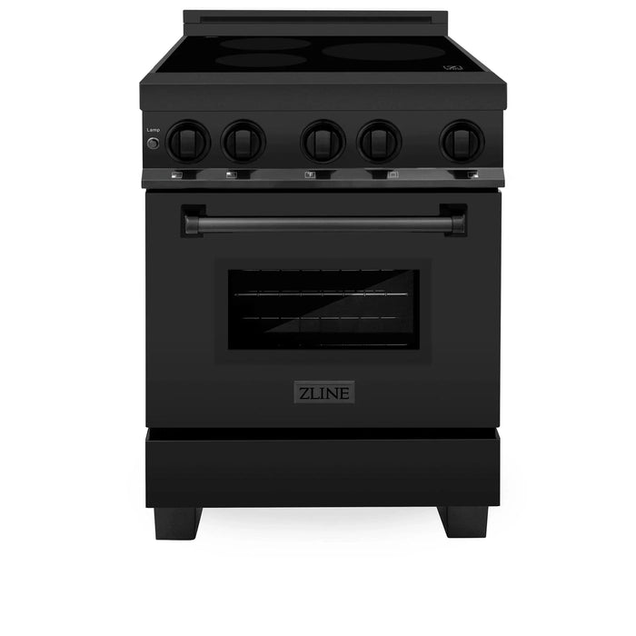 ZLINE 24" 2.8 cu. ft. Induction Range with a 3 Element Stove and Electric Oven in Black Stainless Steel RAIND - BS - 24 - Farmhouse Kitchen and Bath