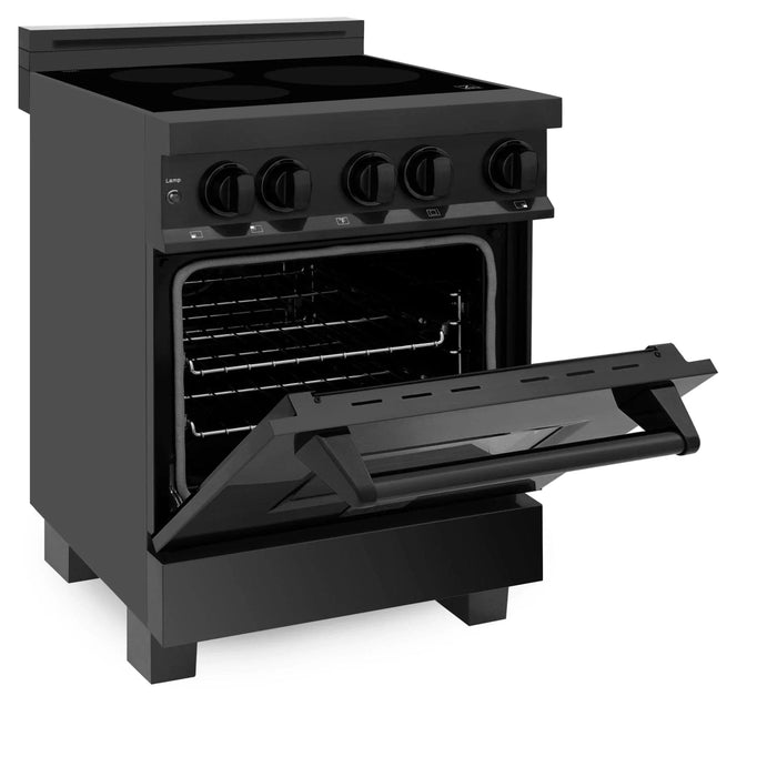 ZLINE 24" 2.8 cu. ft. Induction Range with a 3 Element Stove and Electric Oven in Black Stainless Steel RAIND - BS - 24 - Farmhouse Kitchen and Bath