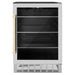 ZLINE 24" Autograph Edition 154 Can Beverage Cooler Fridge with Adjustable Shelves in Stainless Steel with Gold Accents RBVZ - US - 24 - G - Farmhouse Kitchen and Bath