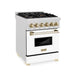 ZLINE 24" Autograph Edition, Dual Fuel Range, White door RASZ - WM - 24 - G - Farmhouse Kitchen and Bath