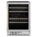 ZLINE 24" Autograph Edition Dual Zone 44 - Bottle Wine Cooler in Stainless Steel with Wood Shelf and Gold Accents RWVZ - UD - 24 - G - Farmhouse Kitchen and Bath