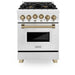 ZLINE 24" Autograph Edition, Gas Range, White Door, RGZ - 24 - CB - Farmhouse Kitchen and Bath