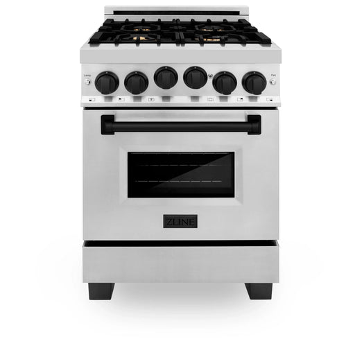 ZLINE 24" Autograph Edition, Gas Range, White Door, RGZ - 24 - MB - Farmhouse Kitchen and Bath