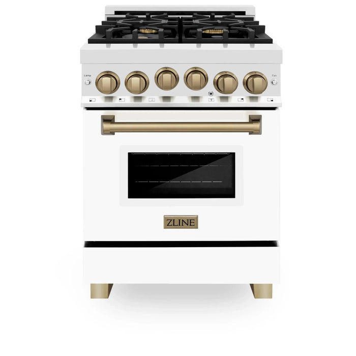 ZLINE 24" Autograph Edition, Gas Range, White Door, RGZ - WM - 24 - CB - Farmhouse Kitchen and Bath