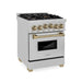 ZLINE 24" Autograph Gas Range Gas, DuraSnow, RGSZ - SN - 24 - CB - Farmhouse Kitchen and Bath
