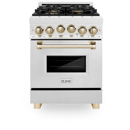ZLINE 24" Autograph Gas Range Gas, DuraSnow, RGSZ - SN - 24 - G - Farmhouse Kitchen and Bath
