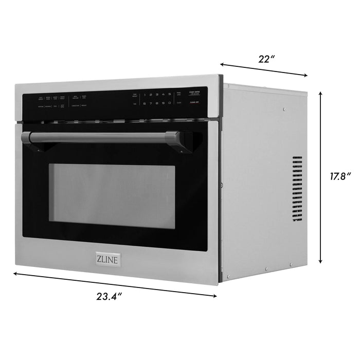 ZLINE 24" Convection Microwave, Stainless Steel, Black MWOZ - 24 - MB - Farmhouse Kitchen and Bath