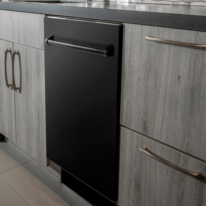 ZLINE 24" Dishwasher In Black Stainless Steel, Stainless Tub, DW - BS - 24 - Farmhouse Kitchen and Bath