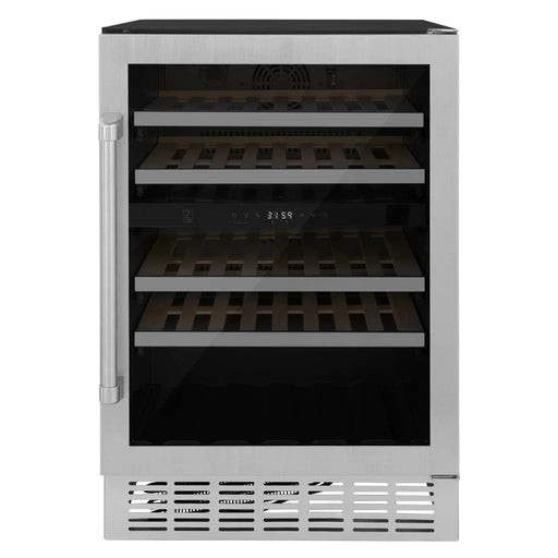 ZLINE 24" Dual Zone 44 - Bottle Wine Cooler in Stainless Steel with Wood Shelf RWV - UD - 24 - Farmhouse Kitchen and Bath