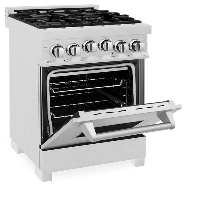 ZLINE 24" Gas On Gas Range, DuraSnow, Stainless Steel, RGS - SN - BR - 24 - Farmhouse Kitchen and Bath