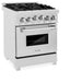 ZLINE 24" Gas On Gas Range In DuraSnow, Stainless Steel, RGS - SN - 24 - Farmhouse Kitchen and Bath