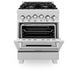 ZLINE 24" Gas On Gas Range In DuraSnow, Stainless Steel, RGS - SN - 24 - Farmhouse Kitchen and Bath